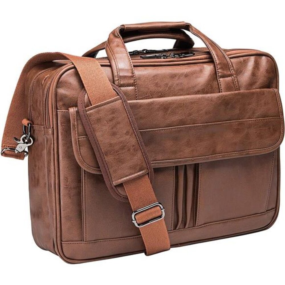 Men's Business Travel Briefcase Leather Handmade Messenger Bags